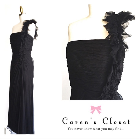 Tadashi Shoji Dresses & Skirts - Reserved Tadashi Black Silk One Shoulder Gown
